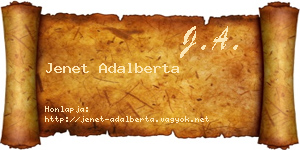 Jenet Adalberta névjegykártya